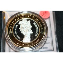 World Famous Kit Kat Guest Ranch $10 Silver State Brothel Token .999 Silver & 24k Gold