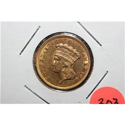 1854 $ 3 Gold Piece