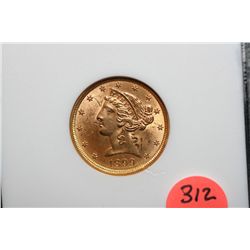 1899 $5 Gold NGC-MS62