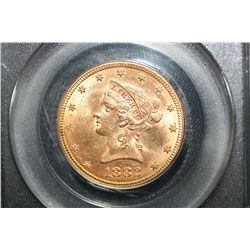 1882 $10 Gold PCGS-MS62