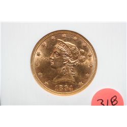 1894 $10 Gold NGC-MS62