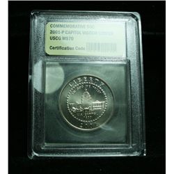 2001-p Capitol Visitor Center Unc Commemorative Half Dollar Graded ms70