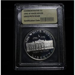 1992-w White House Commemorative Proof Dollar Graded PR70 DCAM