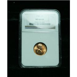 NGC 1945-p Lincoln Cent 1c Graded Gem+ Uncirculated ms66 RB NGC