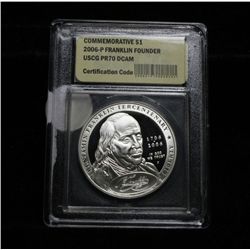2006-p Benjamin Franklin Founding Father Proof Commemorative Graded PR70 DCAM