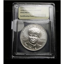 1998-s Robert F. Kennedy Uncirculated Commemorative Silver Dollar graded ms70