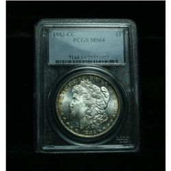 PCGS 1883-cc Morgan Dollar Graded Choice Uncirculated ms64  Proof Like Appearance