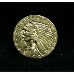 1912-p $2 1/2 Gold Indian Grades Select Uncirculated ms63 Struck Thru