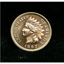 1893 Proof Indian Cent 1c Gem+ Uncirculated PR66 RB Red/Brown