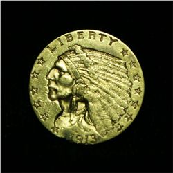 1913-p $2 1/2 Gold Indian grades Select Uncirculated ms61