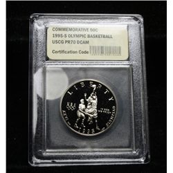 1995-s Proof Basketball Commem Half Dollar Graded PR70 DCAM