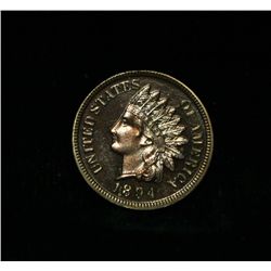 1894 Proof Indian Cent 1c Gem+ Uncirculated PR66 RB Red/Brown Cameo
