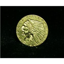 1914-p $2 1/2 Gold Indian Grades Uncirculated ms62   BETTER DATE!!