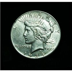 1934-s Peace Dollar $1 Grades Almost Uncirculated au55