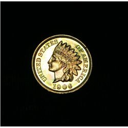 1906 Proof Indian Cent 1c Gem+ Uncirculated PR66 RD Red