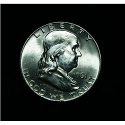 1961-d Franklin Half Dollar 50c Grades Choice Uncirculated ms64