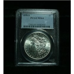 PCGS 1890-s Morgan Dollar Graded Choice Uncirculated ms64  PCGS