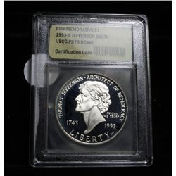 1993-s Thomas Jefferson 250th Anniversary Commemorative Graded PR70 DCAM