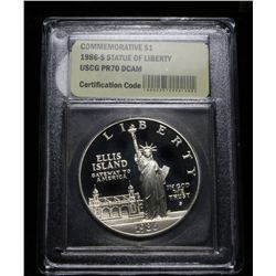 1986-s Statue of Liberty Proof Commemorative Dollar Grades PR70 DCAM