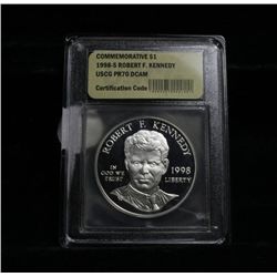 1998-s Robert F. Kennedy Proof Commemorative Silver Dollar graded PR70 DCAM