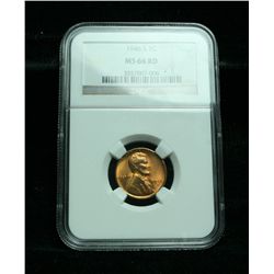 NGC 1946-s Lincoln Cent 1c Graded Gem+ ms66 RD