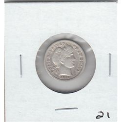 SILVER BARBER 1911 DIME