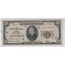 $20 NATIONAL CURRENCY 1929 ''BOSTON''