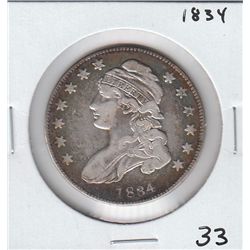 1834 CAPPED BUST HALF SUPER EYE APPEAL NICE TONING