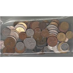 1 POUND OF FOREIGN COINS
