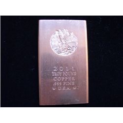 1 TROY POUND OF PURE COPPER BAR .999 FINE
