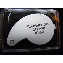 NEW 40 POWER COIN LOUPE WITH LED LIGHT