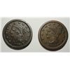 Image 1 : 1845 & 1853 large pennys  VF