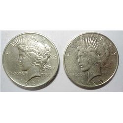 1921 and 1928S Peace $  VF