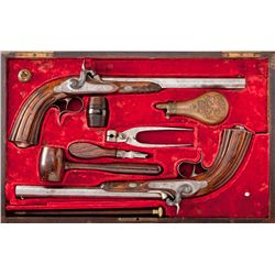 Cased Set of European Single Shot Pistols