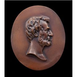 Bronze Oval Plaque of Pres. Lincoln
