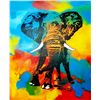 Image 1 : Rainbow Elephant Canvas POP Art Original RARE LIQUIDATE