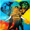 Image 2 : Rainbow Elephant Canvas POP Art Original RARE LIQUIDATE