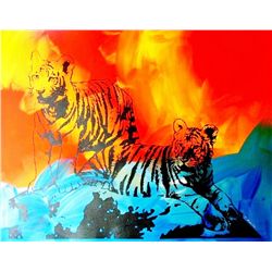 Warhol Style POP Art Canvas TIGERS Original Canvas SALE