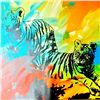 Image 2 : POP CANVAS TIGERS ORIGINAL ARTWORK SIGNED HUGE SALE