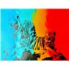 Image 1 : COLORFUL POP ART CANVAS ORIGINAL TIGERS ART SALE