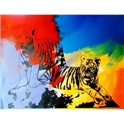 POP CANVAS TIGERS ORIGINAL ARTWORK SIGNED HUGE SALE