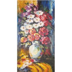 Blossom Flowers Colorful Original ART Painting Texture