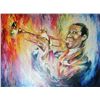 Image 1 : Louis Armstrong Original Signed Painting Canvas SALE