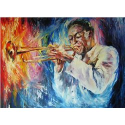 Louis Armstrong Original Signed Painting Canvas SALE