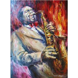 Charlie Parker Original Signed Painting Canvas COLORFUL