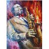 Image 1 : Charlie Parker Original Signed Painting Canvas COLORFUL