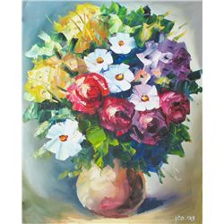 Floral ORIGINAL Painting Vibrant Palette Knife ART SALE