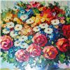Image 2 : Floral ORIGINAL Painting Vibrant Palette Knife ART SALE