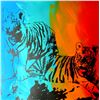 Image 2 : COLORFUL POP ART CANVAS ORIGINAL TIGERS ART SALE ONLY $100