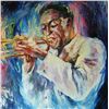 Image 2 : Louis Armstrong Original Signed Painting Canvas SALE